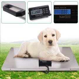 Veterinary Scale, 440 LBS Large Portable Stainless Platform Digital Livestock Floor Scale,Postal Animal Vet Shipping Portable for Vet Animal Pet Cat Dog Cattle