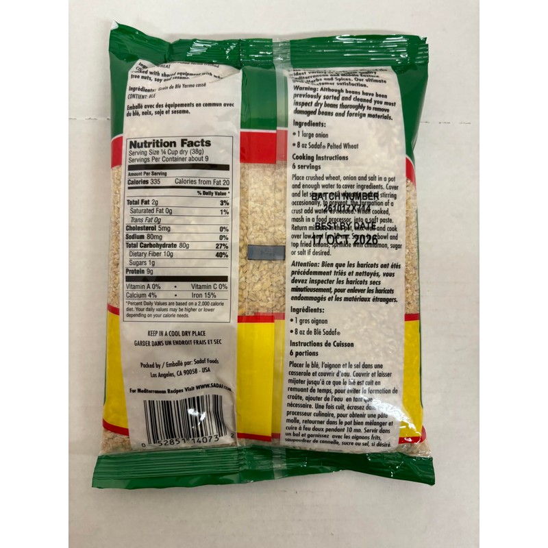 Sadaf Crushed Wheat Pelted Yarma - Wheat Berries for Cooking