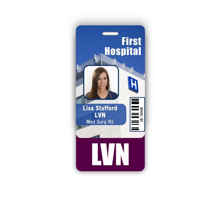 LVN Badge Buddy Vertical w/Height & Weight Conversion Charts (Purple)