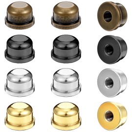12Pcs 1/4-27 Lamp Finial,1/2 Inch Tall Lamp Shade Screw Cap,Quality Solid Finials for Lamps Shade Holder Harp Tops （4 Colors）