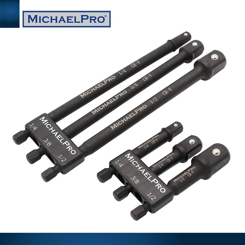MichaelPro 3-Inch Impact Grade Socket Adapter Set, Extension Bit with