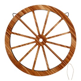 FUNOMOCYA Vintage Wooden Wall Decor Rustic Carriage Wheel Design Deep for Garden Living Room Study Housewarming