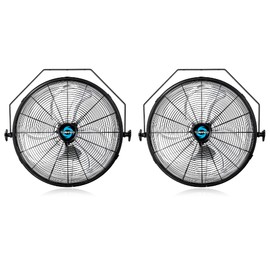 Tornado 2 Pack 18 Inch High Velocity Industrial Wall Fan with TEAO Enclosure Motor - 4000 CFM - 3 Speed - 6.5 FT Cord - Industrial, Commercial, Residential Use - UL Safety Listed