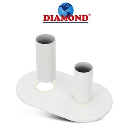 Heating Pipe Cover Set, Diameter 20 mm, White, Brass Cover Rosette Double Rosette & 2 Pipe Covers, Cover Pipes, Pipe Collar, Radiator Pipe Cover for Heating Pipes, Radiator Cover