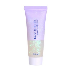 PAQIMAN White Face Glitter,Sparkling Neon Outfit Party Holographic Sequins Paint Body Glitter Gel Makeup.(06# White Moonbeam)