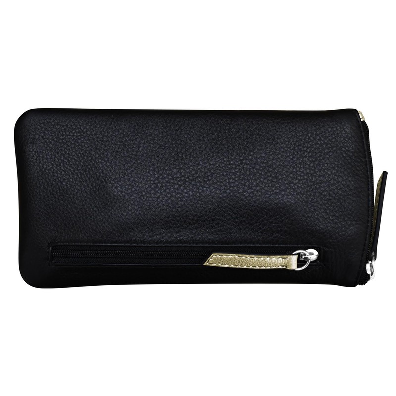 ili New York Smooth Leather Soft Eyeglass Case, Zip Closure