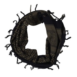 Harry’s Collection Keffiyeh Scarf in 20 Colours 100% Cotton Thick - Black with green