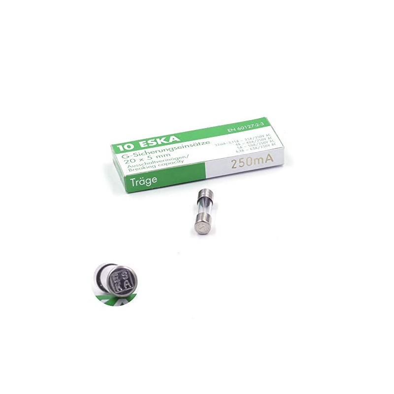 10 x Fuse Glass Self Closing 250mA/250VAC 5x20mm