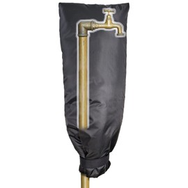 Outside Long Tap Covers, Tap Large Size Protector from Frost for The Winter, Thickened Outdoor Tap Cover for Freezing Waterproof Thermal Tap Jacket (20 * 8in, Black)