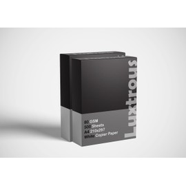Luxtrous A4 White Paper - 80gsm Bright White Sheets for Premium Printing - Office Printer, Copier Paper - Perfect for Home, Office, and Presentations - Acid-Free Reams, Choose Your Quantity (2)