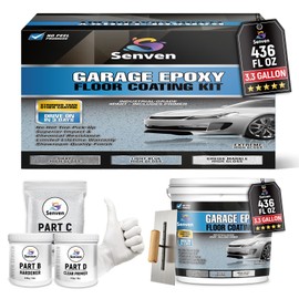 Epoxy Colored Sand Floor Paint for Concrete Blue-Gray 436Oz (3.3 Gallon) Self Leveling High Gloss Epoxy Garage Floor Coating Kit Renew Garage,Concrete,Porch,Basements,Patios,Indoor Outdoor 75 sq. Ft