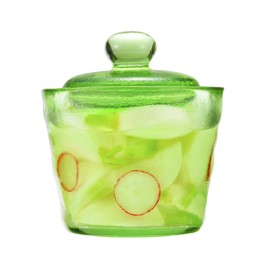 Tombow Storage Container, Pickle Container, 16.9 fl oz (500 ml), Main Body, Glass, Green, Shallow Pickle Pot, Shinki Synthesis, Small