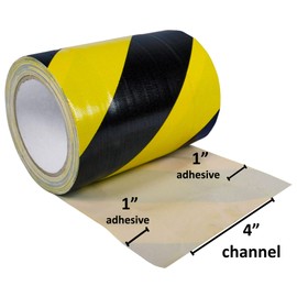 Electriduct Tunnel Tape with Non-Adhesive Center Channel Path for Cable Management Gaffer's Tape 6" x 150 Feet (50 Yards) Black