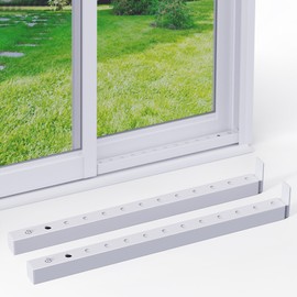 WooFog (2 pcs Adjustable Window Security Bars for Vertical Sliding Windows, Window Locks Bars for Child Safety from Inside, Metal Window Stoppers Burglar Bars, 16.3-29.3 inch Extendable-White
