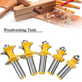 Mesee 5 Pieces Bullnose Router Bit Set, 1/2 Inch Shank Half Round Bearing Router Bits Woodworking Milling Cutter Tool 1/8" 3/16" 1/4" 5/16" 3/8" Radius