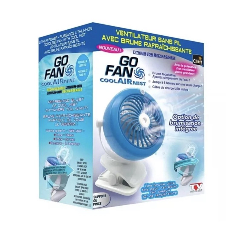 Go Fan Cool Mist - Compact Rechargeable Misting Fan with