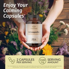 Herbamama Cápsulas De Ashwagandha 1500mg Para Relajación