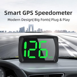 OTPerformance Y03 Green New GPS Speedometer with GPS and Compass, HUD with MPH and KMH Speed Head Up Display for All Cars, USB Cable Plug & Play Easy to Install for All Vehicles