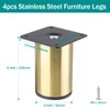 Bivethoi 4pcs Modern Stainless Steel Furniture Legs, 4 Inch /