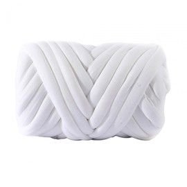 Qianly Chunky Wool Yarn Bulky Giant Yarn Bulky Yarn Weight Yarn for Weaving Pillow Craft, White