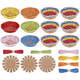 FREEBLOSS 12 Set Basket Weaving Kit with Video Tutorial Introductory Sewing for Beginners Creative Woven Bowl Suitable for Students Arts and Crafts Projects and Advanced Version Basket Activities