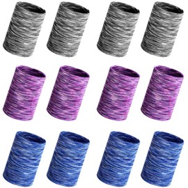 Geyoga 12 Pack Cooling Wristbands for Women Men Breathable Tennis Sweatbands Quick Dry Heat Remove Ice Wristband for Yoga Sports Running Gym Workout(Vintage Blue, Black, Purple Style)