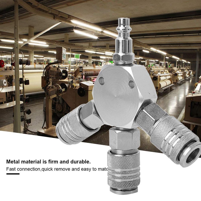 3-Way Compressed Air Distributor Pneumatic Connection, 1/4 Inch F-NPT Air