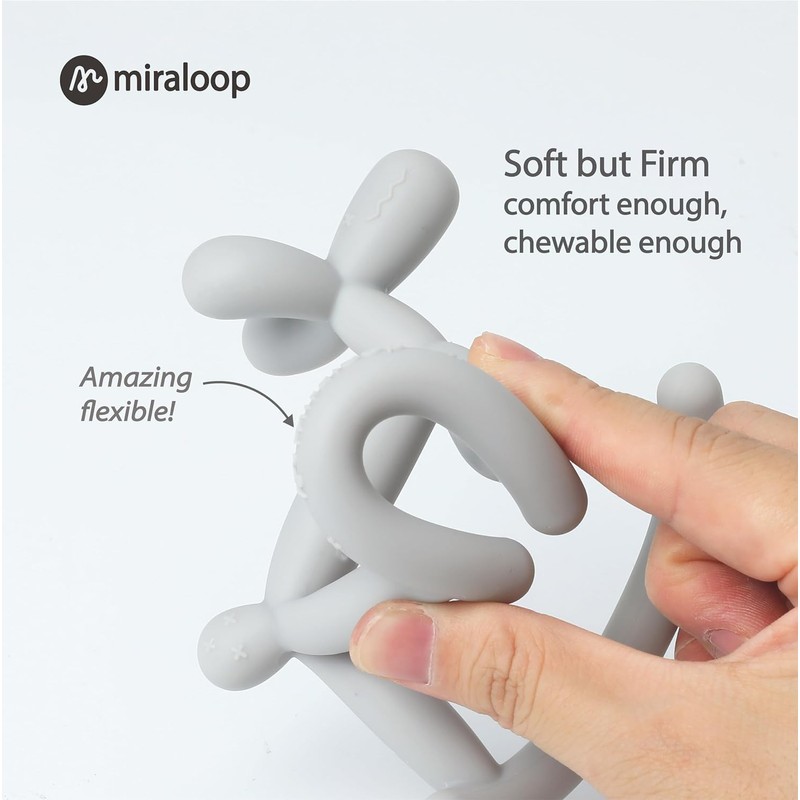 Miraloop Teething Toys for Babies 0-6 Months, Never Drop Food