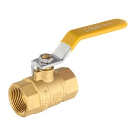 EFIELD 1-Inch 600 WOG FIP Heavy Duty Full Port Brass Ball Valve FIP Threaded For Water, Oil, Gas Application, Yellow Level, No Lead Brass