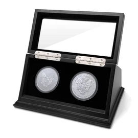 Chez Monett Challenge Coin Display Case 1.5-1.75 Inch 38-44.5 mm Coin Holder 1 Slot (Black, 2 Slots)