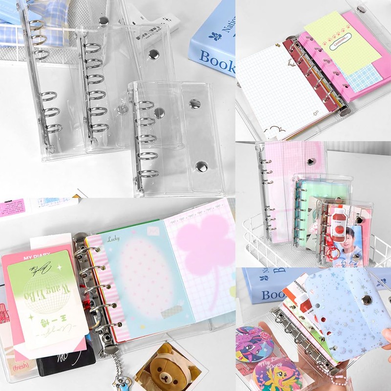 BOCAIDHK Binder Notebook, Transparent, Seal Pad, M5 Size, Includes 10