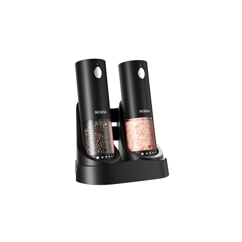 Rechargeable Electric Salt and Pepper Grinder Set with LED Light