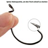Piscorush Offset Worm Jig Hook Bass Fishing Hook 3X Strong