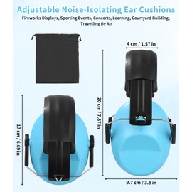Cexovo Noise Protection Headphones Children Pack of 2 Hearing Protection Children Foldable Ear Protectors with 2 Storage Pockets, a, Unit size