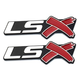 Aimoll 2PCS LSX Side Fender Rear Lid Boot Trunk Emblem Badge for Chevy Camaro Corvette (Chrome Red)