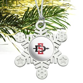 GRAPHICS & MORE San Diego State University Primary Logo Metal Snowflake Christmas Tree Holiday Ornament