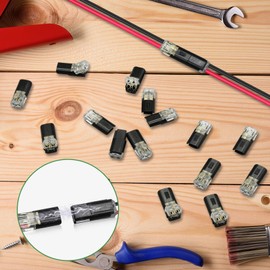 40Pcs Double-Wire Plug-in Connector Led Light Strip Connectors with Locking Buckle, Led Strip Lights Connectors Low Voltage Wire Connector