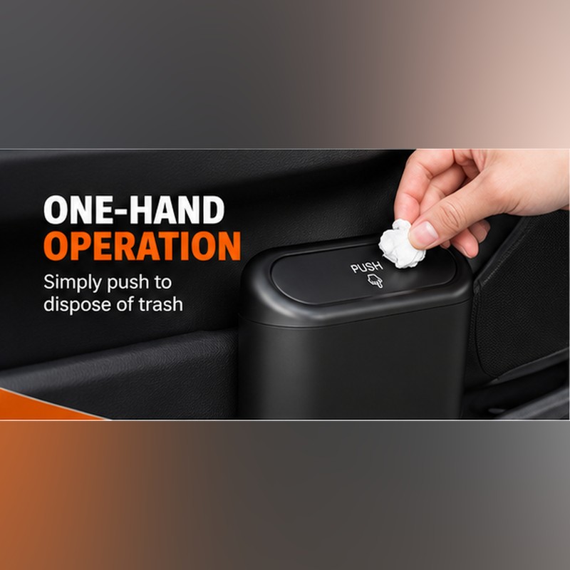 Mini Car Trash Can with Lid for Daily Cleanup –