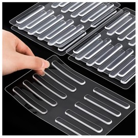 WhistenFla Cabinet Door Bumper, 4 Sheets 40Pcs Self Adhesive Rubber Bumpers Stripes Glass Table Top Anti Slip Pads Cabinet Bumpers Clear for Sound Dampening Buffer Pads