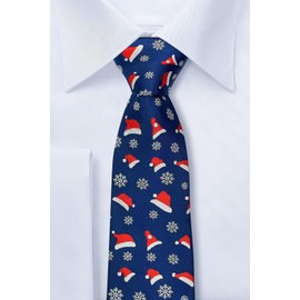 Retreez Sombrero de Papá Noel y copos de nieve de microfibra de 6 cm, Azul marino, Talla única