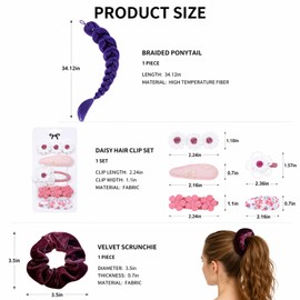 Hair Accessories Set - Ponytail Extensions - Claw Clip Set - Scrunchie