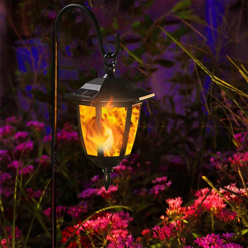 Dynaming 4 Pack Solar Flame Hanging Lights Outdoor, Halloween Solar