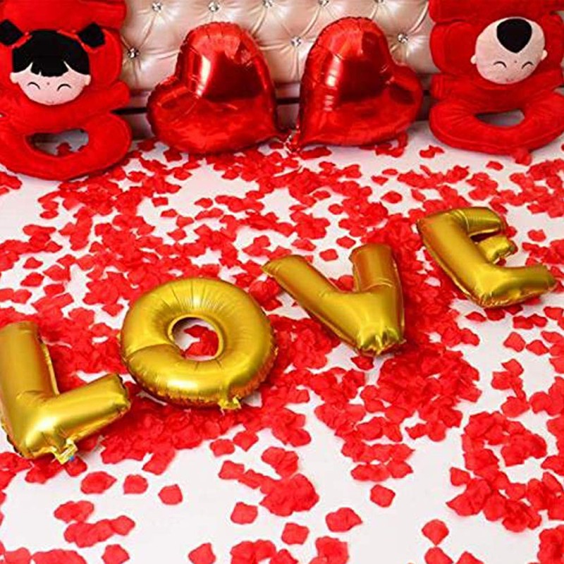 LZXD 1000 Pieces Champagne Artificial Silk Rose Petals Flower Decoration