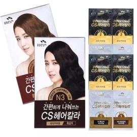 Flower Man 꽃을든남자 간편하게 나눠쓰는 CS 헤어칼라(4회분) [N3흑갈색] Man Holding Flowers Conveniently Shareable CS Hair Color (4 Uses) [N3 Dark Brown]