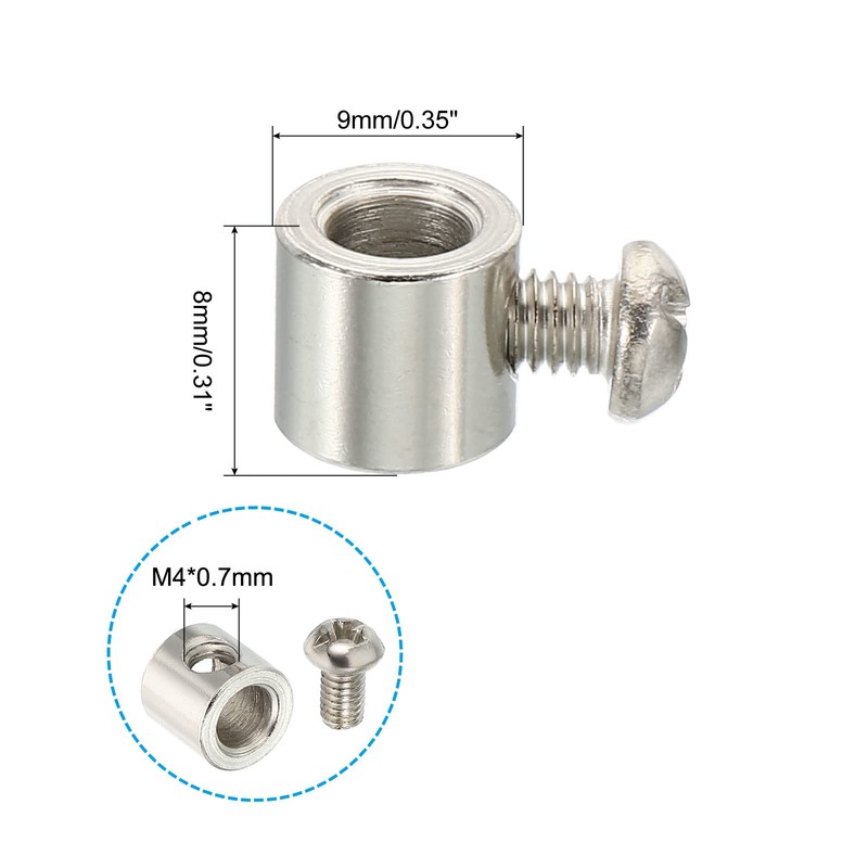 PATIKIL 10pcs 9x8mm Wire Rope Clip Steel Cable Clamp 5mm