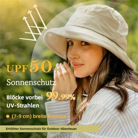 TOP-EX Women's Sun Hat with Ponytail, UPF 50 Wide Brim Fishing Hat for UV Protection, Waterproof Rain Hat, Bucket Hat with Chin Strap, Breathable Summer Mesh, Foldable, Outdoor Safari, khaki, XL