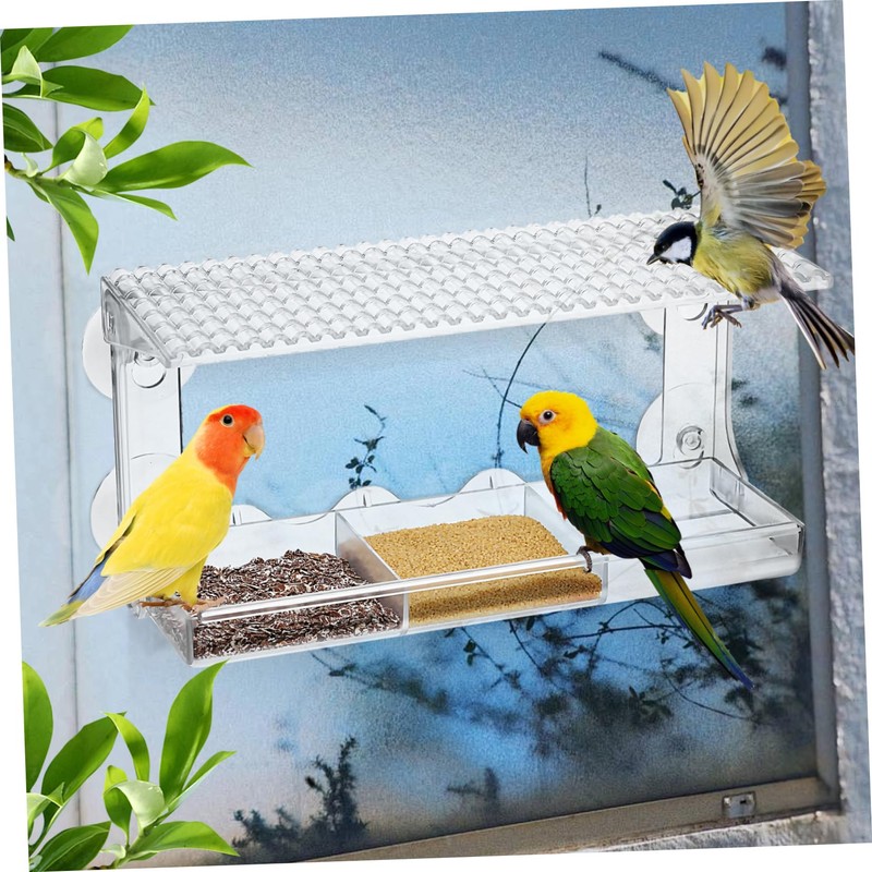Abaodam Window Bird Feeder with Suction Cups Clear Outdoor Bird