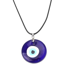 Blue Turkish Glass Evil Eye Lucky Necklace