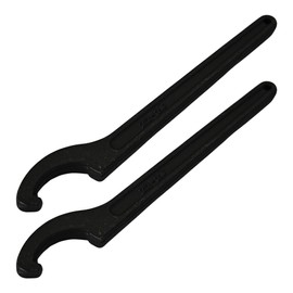 AUXBC 2Pcs C Hook Spanner Wrench, Adjustable Black Oxide Tool for 22-26mm Round Nut, Carbon Steel Collet Chuck, Multi-Function Household Repair Tool