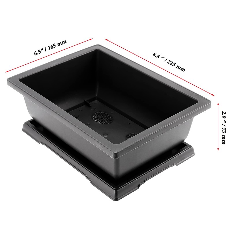 JOIKIT 10 Pack 9 Inch Plastic Bonsai Training Pots with